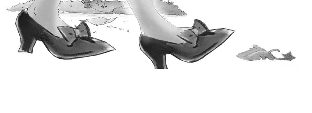 Illustration : Nicolas et Tina, les deux chaussures, posées côte à côte sur l'herbe